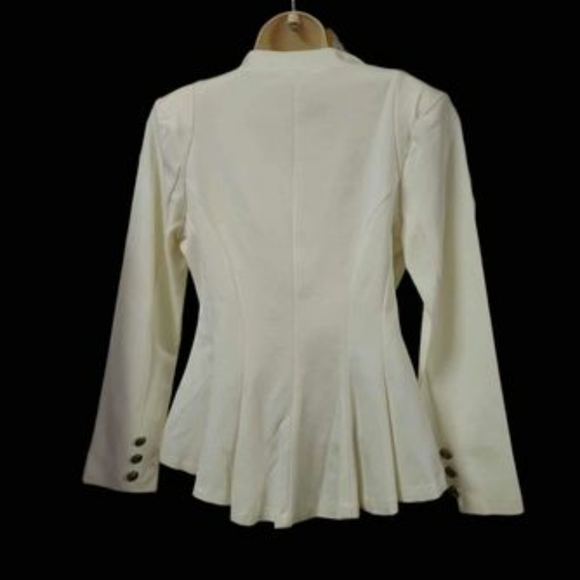 Hybrid & Company Women Double Notch Lapel Sharp Shoulder Pad Office Blazer M - Picture 6 of 9